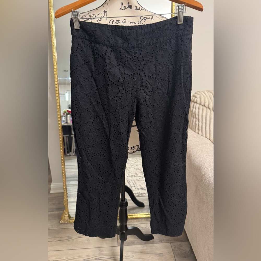 Banana Republic Black Eyelet Trousers - Picture 8 of 10